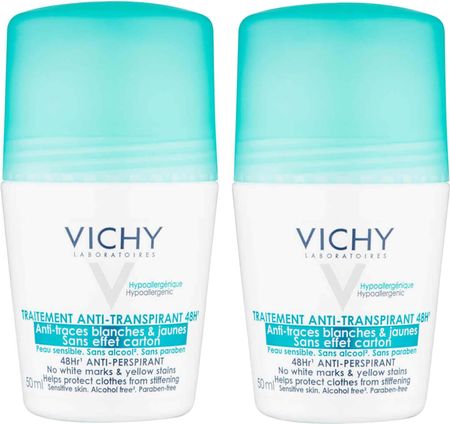 Vichy No Marks Roll-On Deodorant 2x50Ml
