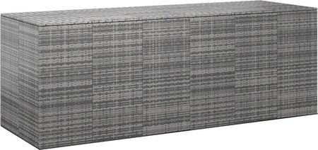 Skrzynia Ogrodowa Vidaxl Na Poduszki Ogrodowe Rattan Pe 291X100,5X104 cm Szara