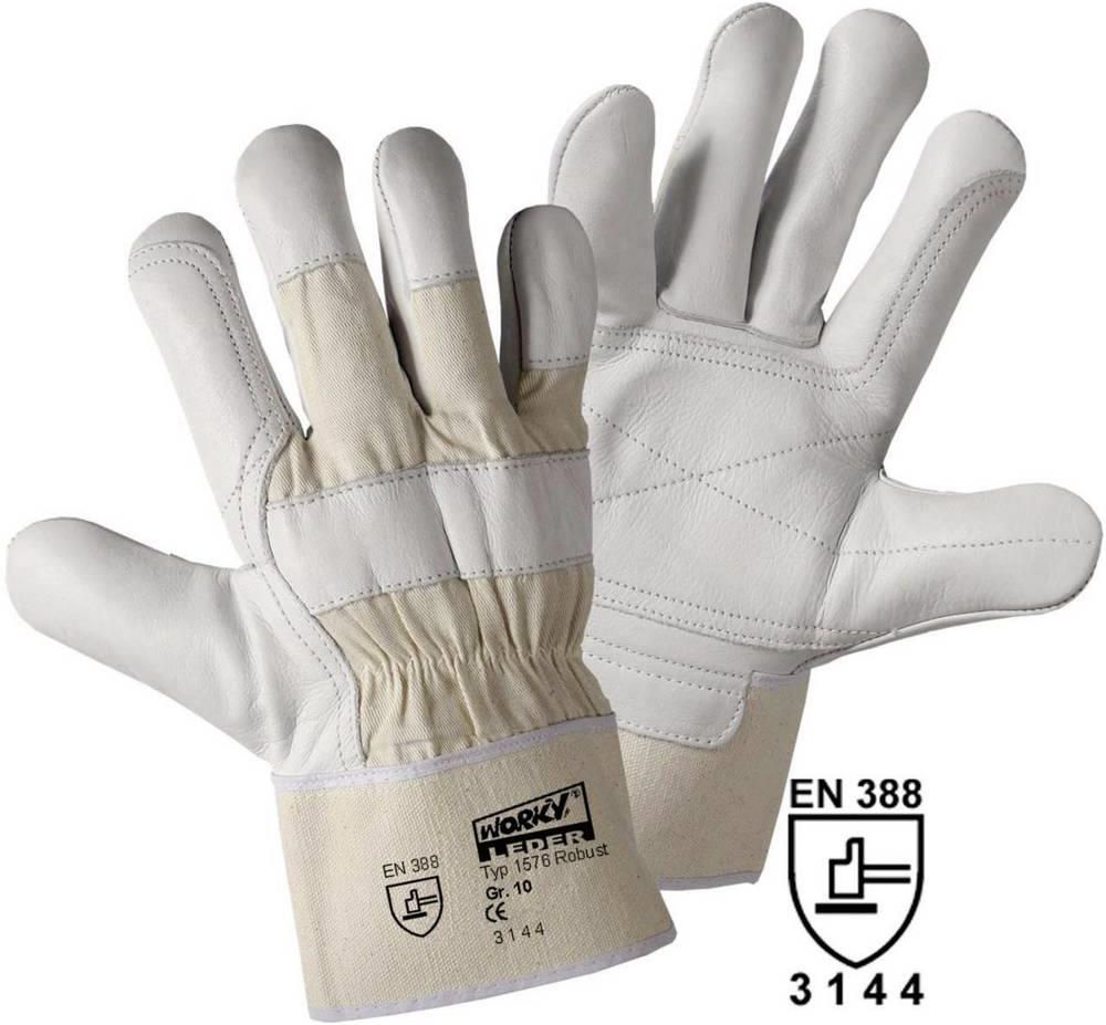 Worky L+D Robust Guanti Da Lavoro In Pelle Di Vacchetta - Taglia XL, EN 388, Modello 1576