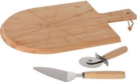 Excellent Houseware Deska do pizzy drewniana z łopatką i nożem MAMMA MIA 43 cm (210000810)