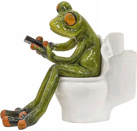 Figurka żaba siedząca w WC - wysokość 11 cm
