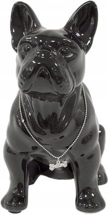 Figura psa buldoga w kolorze czarnym - wysokość 22