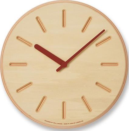 Lemnos Zegar Ścienny Paper Wood Line 29Cm Pomarańczowe Wskazówki (Drl1906Or)