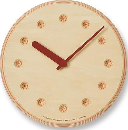 Lemnos Zegar Ścienny Paper Wood Line 22Cm Pomarańczowe Wskazówki (Drl1907Or)