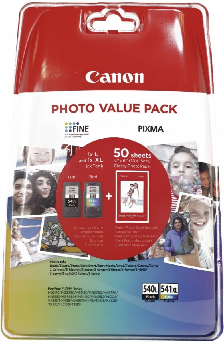 Tusz Canon PG-540L Czarny + CL-541XL Color + papier fotograficzny