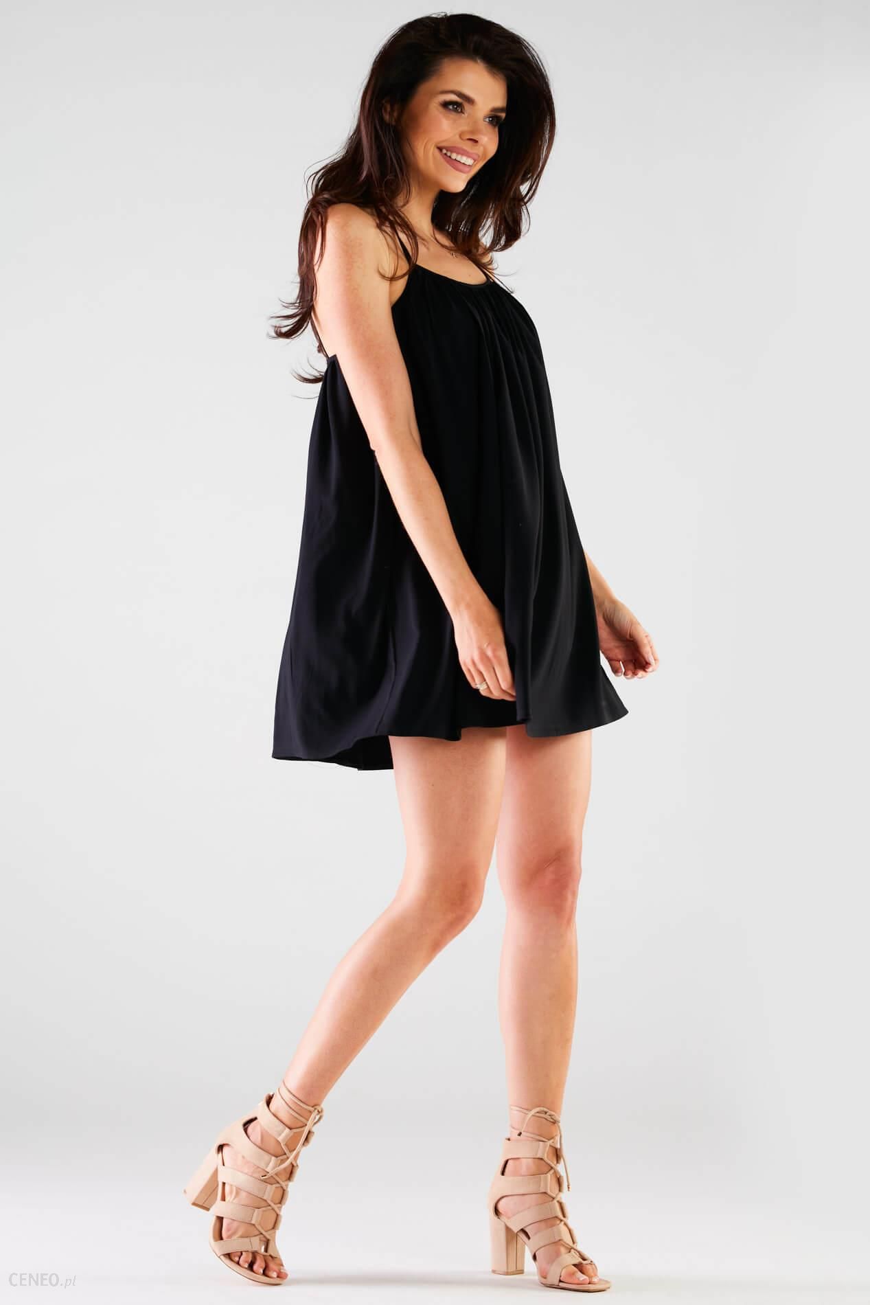 Luźna sukienka mini z ozdobnym tyłem (Czarny, L/XL) - Ceny i opinie -  