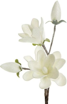 Eurofirany Magnolia Kwiat Sztuczny Dekoracyjny Oprószony Brokatem (EFP374707)