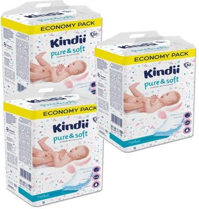 Cleanic Kindii Pure&Soft Podkłady Do Przewijania Dla Niemowląt 60X40Cm 3X30Szt. 2304
