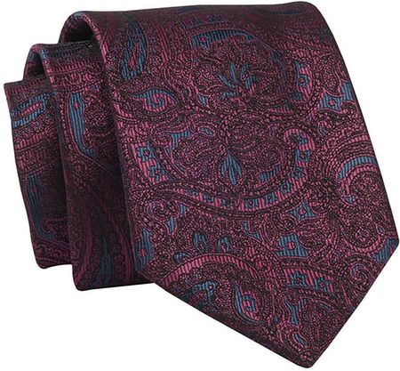 Krawat Bordowy, Wzór Orientalny, 7 cm, Elegancki, Klasyczny, Męski -ALTIES KRALTS0652