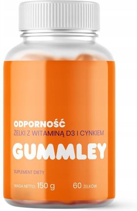 Gummley Odporność, żelki z witaminą D3 i cynkiem, smak pomarańczowy, 60 szt.