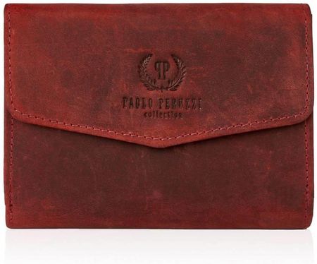 Czerwony portfel skórzany damski vintage
