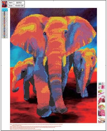 Panta Plast Mozaika Diamentowa 5D Kit 40X50cm Elephant 89761