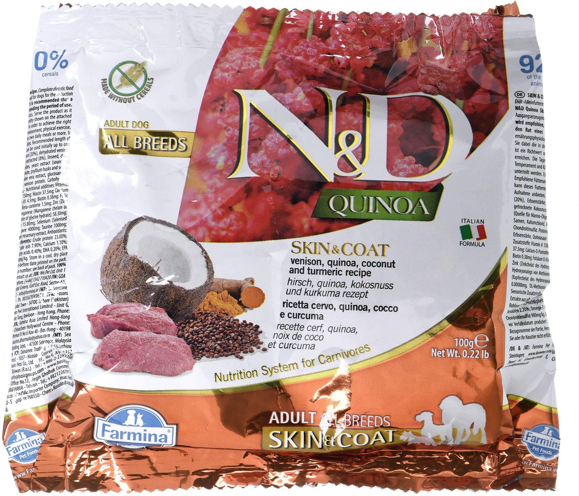 Karma Farmina N&D Grainfree Venison Quinoa Coconut Adult Dog 100G