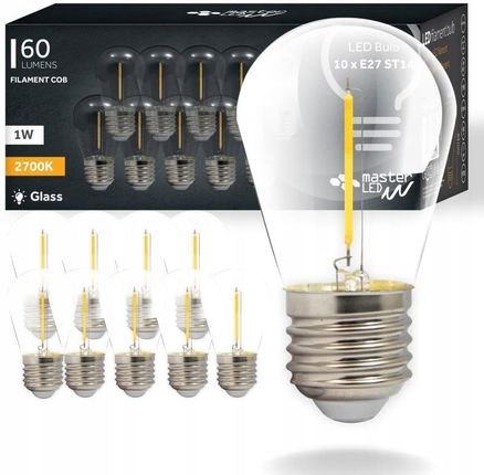 Żarówki ledowe retro Edison LED E27 Filament Vita ST14 2700K 1W opakowanie 10 sztuk