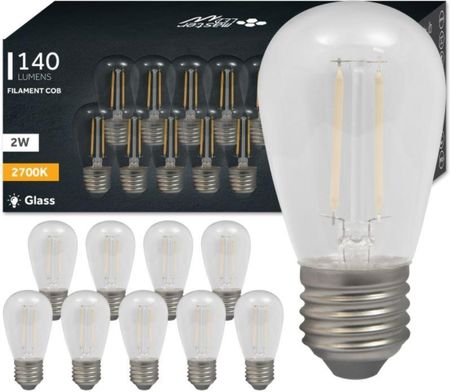 Żarówki ledowe retro Edison LED E27 Filament Vita ST14 2700K 2W opakowanie 10 sztuk