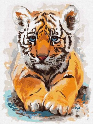 Malowanie Po Numerach Mały Tygrysek Tygrys 30x40CM