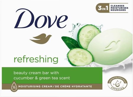 Dove Odświeżające Mydło W Kostce 3In1  Cucumber & Green Tea 90G 