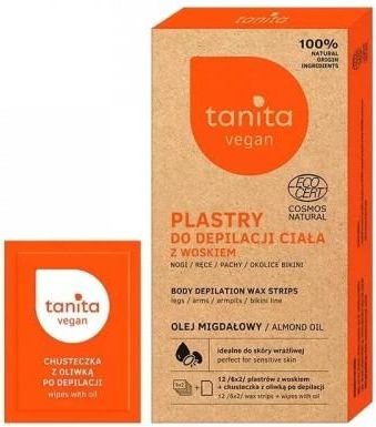 Tanita Vegan Plastry do depilacji ciała z woskiem 6+2