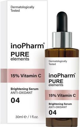 Inopharm Pure Elements 15% Vitamin C Rozświetlająco Antyoksydacyjne Serum Do Twarzy Z 15% Witaminą C 30 ml