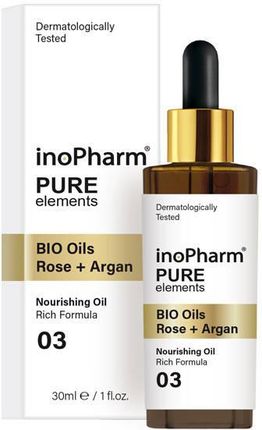 Inopharm Pure Elements Bio Oils Rose&Argan Serum Do Twarzy I Szyi Z Bioolejkami Róża&Argan 30 ml
