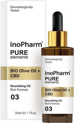 Inopharm Pure Elements Bio Olive Oil + Cbd Serum Do Twarzy I Szyi Z Ekstraktem Z Konopi I Biooliwą Z Oliwek 30 ml