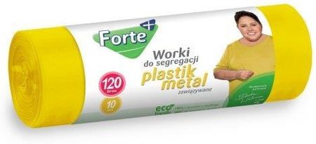 Forte + Worki Na Śmieci Zawiązywane Do Segregacji 120L 10Szt. Plastik Metal