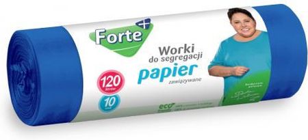 Forte + Worki Na Śmieci Zawiązywane Do Segregacji 120L 10Szt. Papier
