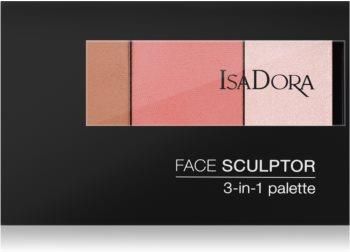 Isadora Face Sculptor 3-In-1 Palette High Impact Rozświetlająca I Brązująca Paletka Odcień 60 Warm Peach 12 G