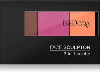 Isadora Face Sculptor 3-In-1 Palette High Impact Rozświetlająca I Brązująca Paletka Odcień 65 Bronze Plum 12 G