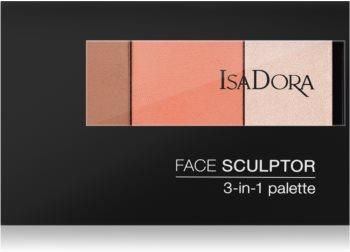 Isadora Face Sculptor 3-In-1 Palette High Impact Rozświetlająca I Brązująca Paletka Odcień 61 Classic Nude 12 G