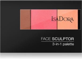 Isadora Face Sculptor 3-In-1 Palette High Impact Rozświetlająca I Brązująca Paletka Odcień 64 Intense Peach 12 G