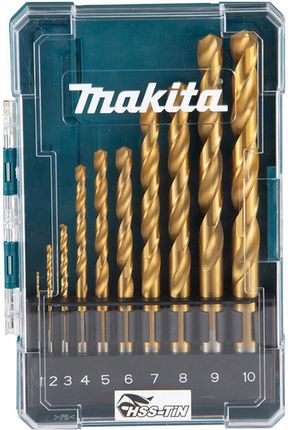 Makita D-72849 Wiertła do metalu HSS-TiN, zestaw 10Szt. D72849