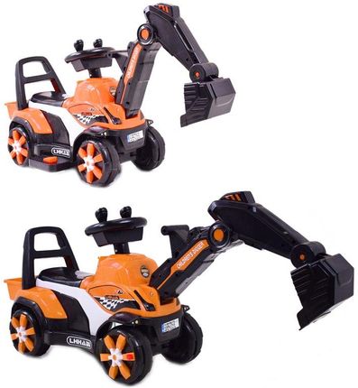Super Toys Pierwsza Koparka Na Akumulator Jeździk+ Pełnofunkcyjna Łyżka Elektryczna 3 W 1 Pomarańczowy /Lhhb5188