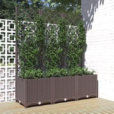 Vidaxl Donica Ogrodowa Z Kratką, Brązowa, 120X40X136cm Pp