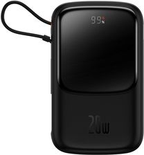 BASEUS 10000mAh wbudowany kabel Lightning 20W QC SCP AFC FCP Czarny