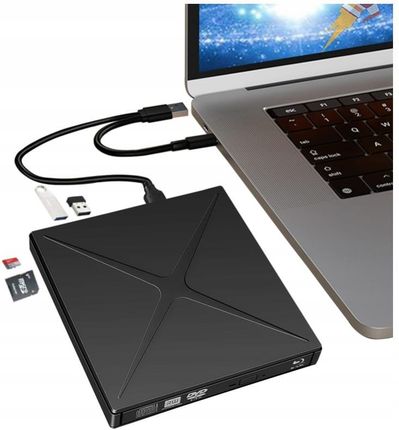 Zewnętrzny Przenośny Napęd DVD CD RW USB-C USB 3.0 HUB Czytnik kart SD Zenwire 4w1