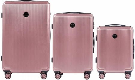 Zestaw 3 walizek KEMER WINGS PC565 Różowy