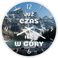 Już czas iść w góry - zegar szklany z nadrukiem