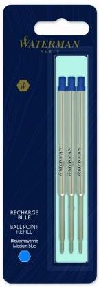 Waterman Wkład Do Długopisów Standard M Niebieski 3 Sztuki, 2139452