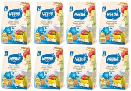 Nestle Kaszka mleczno-ryżowa Jabłko Banan Gruszka dla niemowląt po 6 Miesiącu 8x230g