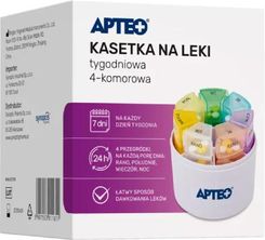 nowy Kasetka na leki tygodniowa 4-komorowa APTEO 