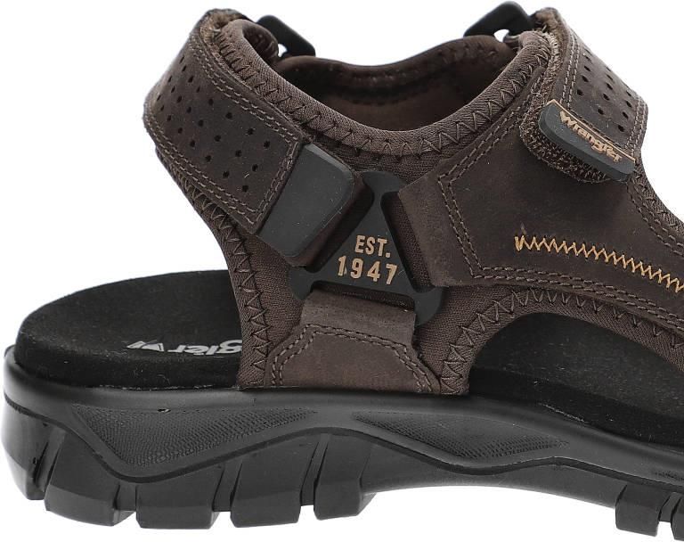 Brązowe Sandały Wrangler Skórzane Buty Na Lato - zdjęcie 5 Brązowe Sandały Wrangler Skórzane Buty Na Lato