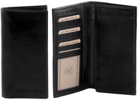 Tuscany Leather Ekskluzywny portfel skórzany dla mężczyzn - 2-krotnie składany , kolor czarny TL140777