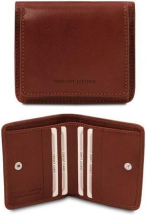 Tuscany Leather - skórzany portfel męski z kieszenią na monety, kolor brąz TL142059