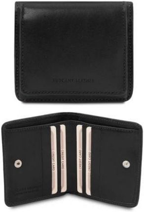 Tuscany Leather - skórzany portfel męski z kieszenią na monety, kolor czarny TL142059