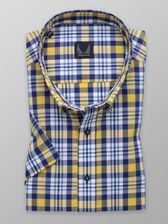 Zdjęcie Klasyczna koszula w niebieską, żółtą i białą kratę - Gdynia