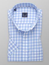 Zdjęcie Klasyczna koszula w błękitno-białą kratę - Wiślica