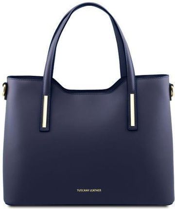 Tuscany Leather Olimpia - skórzana torba na zakupy dla kobiet , kolor ciemny niebieski TL141412