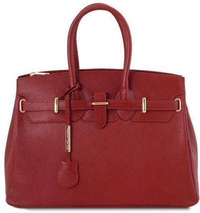 Tuscany Leather TL Bag - skórzana torebka ze złotymi dodatkami , kolor czerwony TL141529