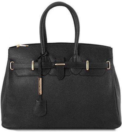 Tuscany Leather TL Bag - skórzana torebka ze złotymi dodatkami , kolor czarny TL141529